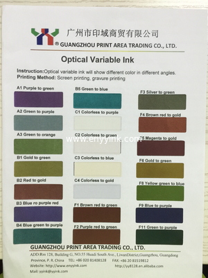 B3 Blue to Purple Red optical variable ink