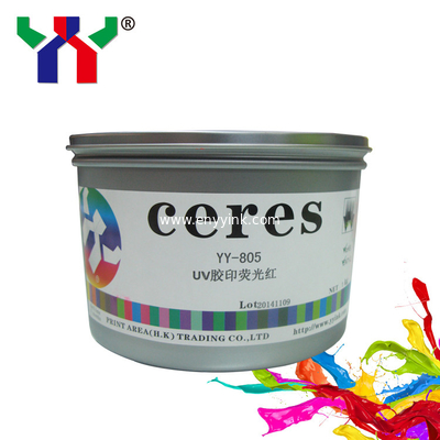High Quality YT-807 PANTONE Series UV fluorescent ink ,Fluorescent Rose Red Offset Ink