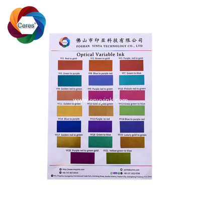 wholesale and retail Ceres YY21 Yellow green to blue Optical Variable ink