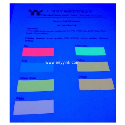 High Quality Offset Printing UV Invisible Ink , Colorless to Yellow Green UV Invisible Ink