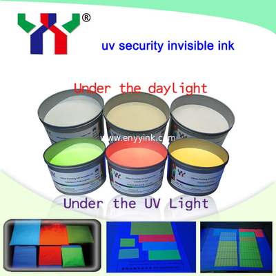 High Quality Offset Printing UV Invisible Ink , Colorless to Yellow Green UV Invisible Ink
