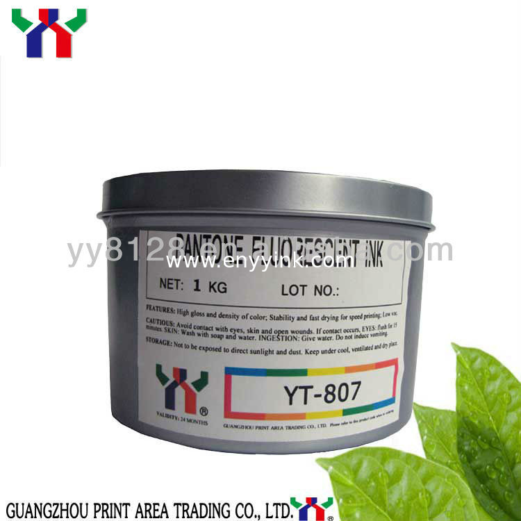 High Quality YT-807 PANTONE Series UV fluorescent ink ,Fluorescent Rose Red Offset Ink